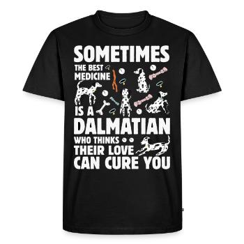 Drôle de dicton dalmate - T-shirt Premium bio Homme - noir - Devant - Nico (187cm)