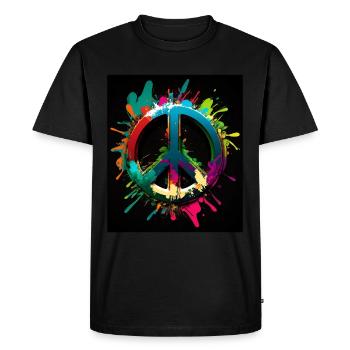 Abstract Peace Symbol - Men's Premium Organic T-Shirt - black - Front - Nico (187cm)