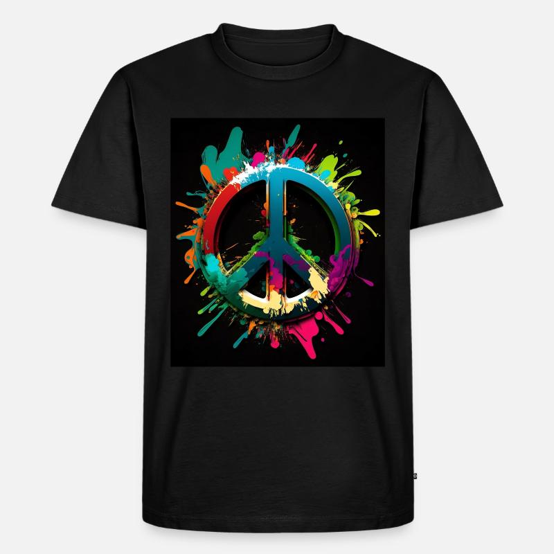 Abstraktes Friedenssymbol - Männer Premium Bio T-Shirt - Schwarz