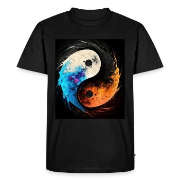 Symbole abstrait Yin et Yang - T-shirt Premium bio Homme - noir - Devant - Nico (187cm)