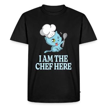 Chef Kitten Funny Cat Lovers Chef - Men's Premium Organic T-Shirt - black - Front - Nico (187cm)