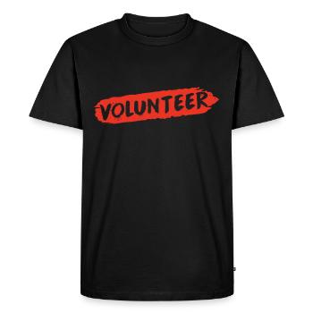 Volontariat volontaire - T-shirt Premium bio Homme - noir - Devant - Nico (187cm)