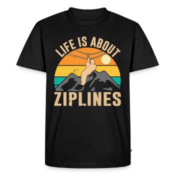 Life consists of ziplines Sport Ziplining - Men's Premium Organic T-Shirt - black - Front - Nico (187cm)