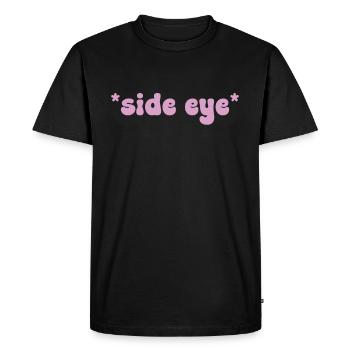 SideEye Side Eye - Men's Premium Organic T-Shirt - black - Front - Nico (187cm)