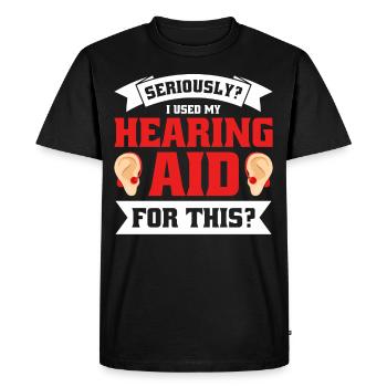 Deaf Deaf Sign Language Deaf Pride - Men's Premium Organic T-Shirt - black - Front - Nico (187cm)