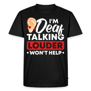 Deaf Deaf Sign Language Deaf Pride - Men's Premium Organic T-Shirt - black - Front - Nico (187cm)