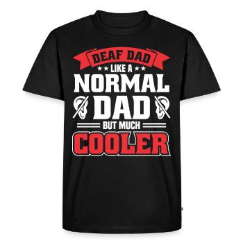Deaf Dad Deaf Sign Language Deaf Pride - Men's Premium Organic T-Shirt - black - Front - Nico (187cm)