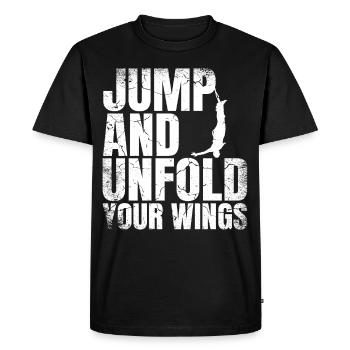 Jump and unfold your wings Bungee jumping - Men's Premium Organic T-Shirt - black - Front - Nico (187cm)