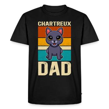 Chartreux Dad Carthusian Cat Cat Daddy Gift - Men's Premium Organic T-Shirt - black - Front - Nico (187cm)