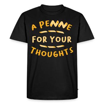 A Penne For Your Thought Italian Italy Flag Pasta - Men's Premium Organic T-Shirt - black - Front - Nico (187cm)
