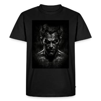 Portrait démoniaque - T-shirt Premium bio Homme - noir - Devant - Nico (187cm)