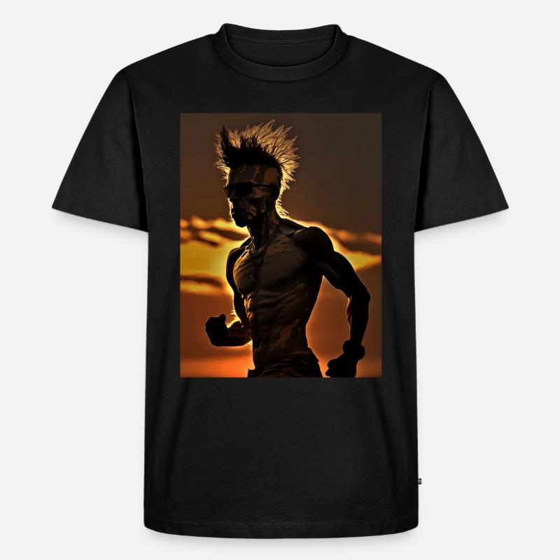 Punk Läufer - Männer Premium Bio T-Shirt - Schwarz