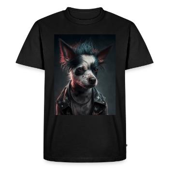 Chien punk rebelle - T-shirt Premium bio Homme - noir - Devant - Nico (187cm)
