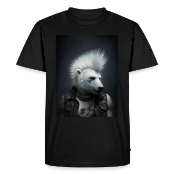 Cool Punk Polar Bear - T-shirt Premium bio Homme - noir - Devant - Nico (187cm)