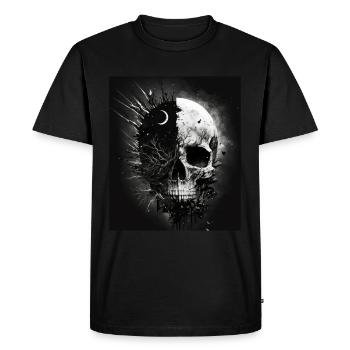 Crâne au clair de lune - T-shirt Premium bio Homme - noir - Devant - Nico (187cm)