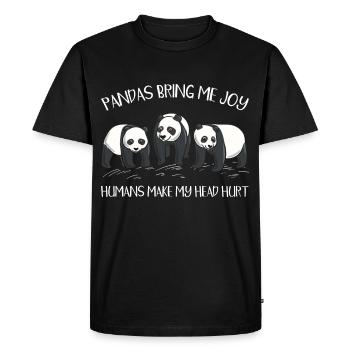 Les pandas me rendent heureux - T-shirt Premium bio Homme - noir - Devant - Nico (187cm)
