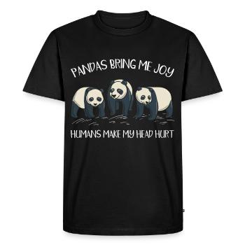 Gardien de zoo Faune Panda Chuchoteur - T-shirt Premium bio Homme - noir - Devant - Nico (187cm)
