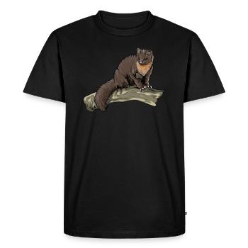Pine marten I Noble marten marten motif for hunters - Men's Premium Organic T-Shirt - black - Front - Nico (187cm)