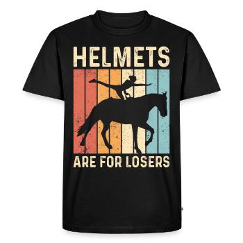 Drôle d’équitation saut rétro - T-shirt Premium bio Homme - noir - Devant - Nico (187cm)
