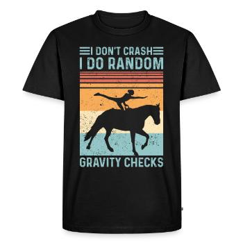 Random Check Gravity Vaulting Retro - T-shirt Premium bio Homme - noir - Devant - Nico (187cm)