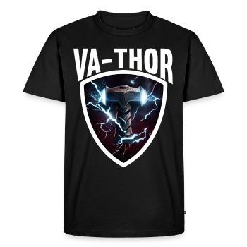 Papa Vathor Va Thor Fête des pères Fête des pères Cadeau de fête des pères - T-shirt Premium bio Homme - noir - Devant - Nico (187cm)
