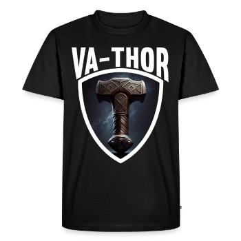Papa Vathor Va Thor Fête des pères Fête des pères Cadeau de fête des pères - T-shirt Premium bio Homme - noir - Devant - Nico (187cm)