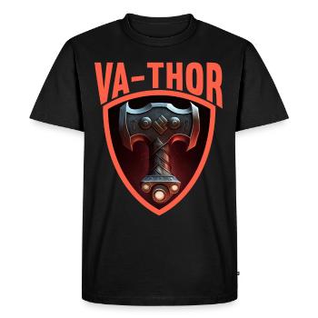 Papa Vathor Va Thor Fête des pères Fête des pères Cadeau de fête des pères - T-shirt Premium bio Homme - noir - Devant - Nico (187cm)