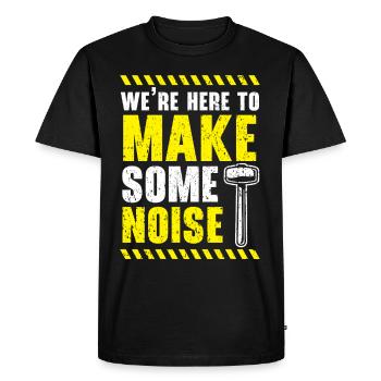 We are here to make noise House demolition - Men's Premium Organic T-Shirt - black - Front - Nico (187cm)