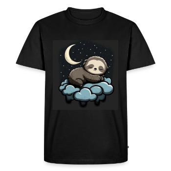 Paresseux endormi - T-shirt Premium bio Homme - noir - Devant - Nico (187cm)