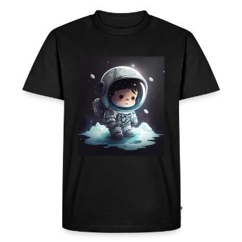 Astronaute Chibi - T-shirt Premium bio Homme - noir - Devant - Nico (187cm)