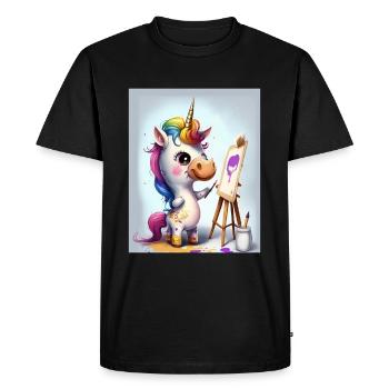 Artiste licorne - T-shirt Premium bio Homme - noir - Devant - Nico (187cm)