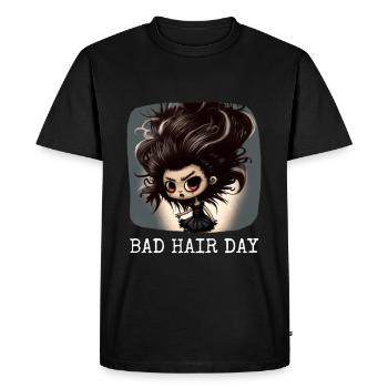Bad Hair Day Design sarcastique - T-shirt Premium bio Homme - noir - Devant - Nico (187cm)
