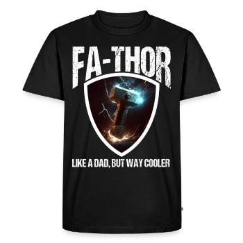 Papa Vathor Va Thor Fête des pères Fête des pères Cadeau de fête des pères - T-shirt Premium bio Homme - noir - Devant - Nico (187cm)
