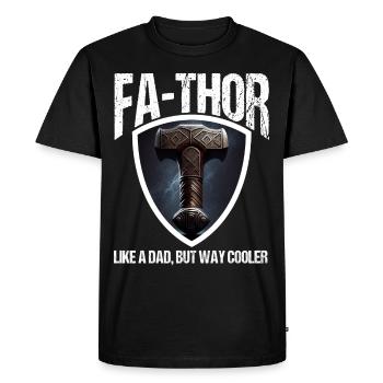 Papa Vathor Va Thor Fête des pères Fête des pères Cadeau de fête des pères - T-shirt Premium bio Homme - noir - Devant - Nico (187cm)