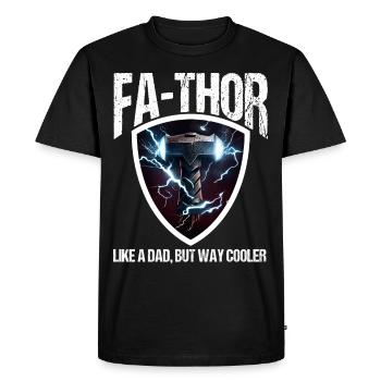 Papa Vathor Va Thor Fête des pères Fête des pères Cadeau de fête des pères - T-shirt Premium bio Homme - noir - Devant - Nico (187cm)