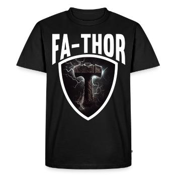 Papa Vathor Va Thor Fête des pères Fête des pères Cadeau de fête des pères - T-shirt Premium bio Homme - noir - Devant - Nico (187cm)