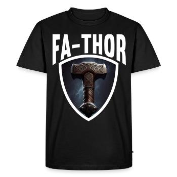 Papa Vathor Va Thor Fête des pères Fête des pères Cadeau de fête des pères - T-shirt Premium bio Homme - noir - Devant - Nico (187cm)
