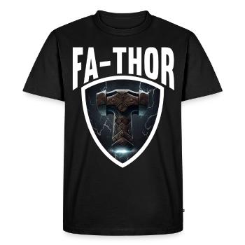 Papa Vathor Va Thor Fête des pères Fête des pères Cadeau de fête des pères - T-shirt Premium bio Homme - noir - Devant - Nico (187cm)