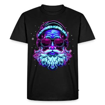 Vaporwave Père Noël Noël Esthétique Japonaise - T-shirt Premium bio Homme - noir - Devant - Nico (187cm)