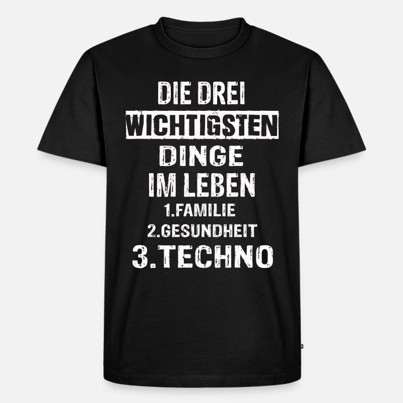 Techno - Männer Premium Bio T-Shirt - Schwarz