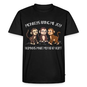 apportez-moi mal de tête faites singe moi - T-shirt Premium bio Homme - noir - Devant - Nico (187cm)