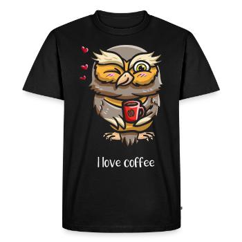 Noctambules Buveurs de caféine - T-shirt Premium bio Homme - noir - Devant - Nico (187cm)