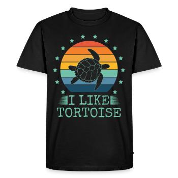 J’aime les amoureux des tortues marines - T-shirt Premium bio Homme - noir - Devant - Nico (187cm)