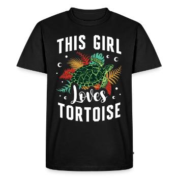 Cette fille aime la tortue de mer - T-shirt Premium bio Homme - noir - Devant - Nico (187cm)