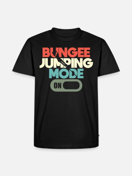 Bungee-jumping-modus Auf Bungee-jumper-adrenalin - Männer Premium Bio T-Shirt - Schwarz