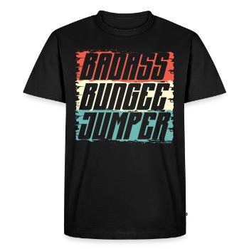 Badass Bungee Jumper Bungee Jumping Adrenalin - Männer Premium Bio T-Shirt - Schwarz - Vorne - Nico (187cm)