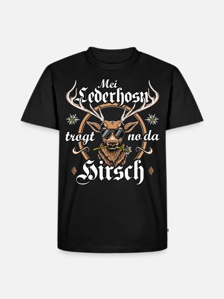 Trachtenshirt Herren Trachten T-Shirt Lederhose - Männer Premium Bio T-Shirt - Schwarz