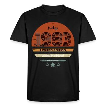 July 1983 Birthday - Men's Premium Organic T-Shirt - black - Front - Nico (187cm)