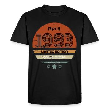April 1983 Birthday - Men's Premium Organic T-Shirt - black - Front - Nico (187cm)