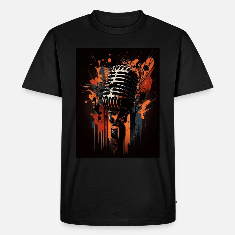 Abstraktes Mikrofon - Männer Premium Bio T-Shirt - Schwarz